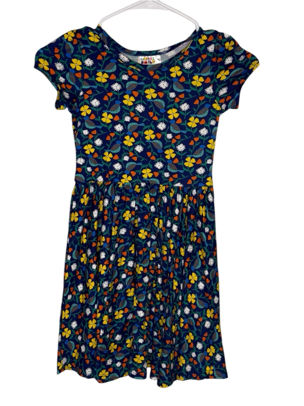 Dot Dot Smile Colorful Floral & Bird Print Fit and Flare Dress
